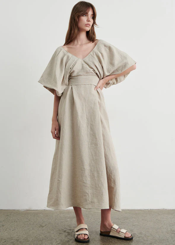 Apartment Clothing - Tess Draped Maxi Dress - Stone - Image 3