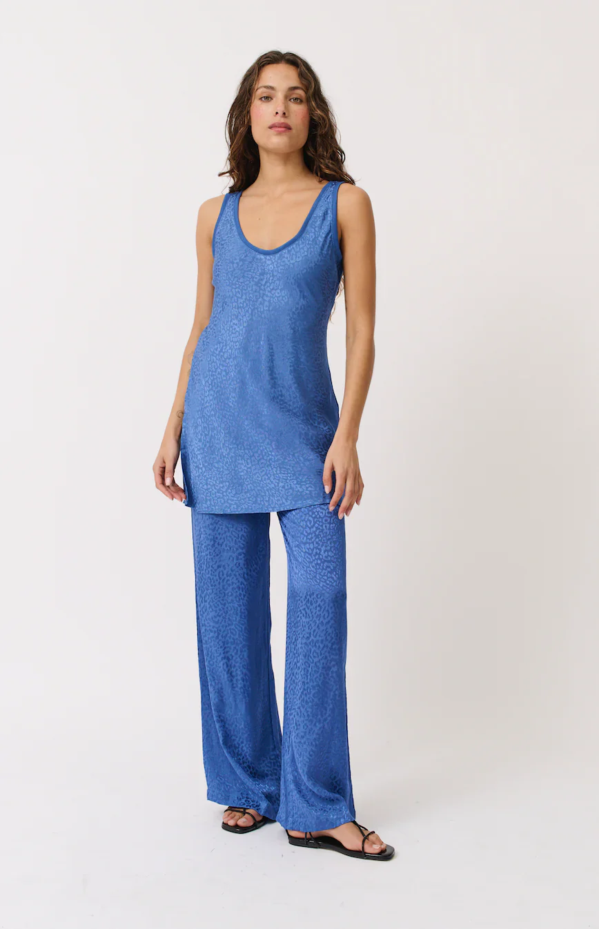 Cartel & Willow - Delilah Tank - Azure Woven Leopard - Image 3