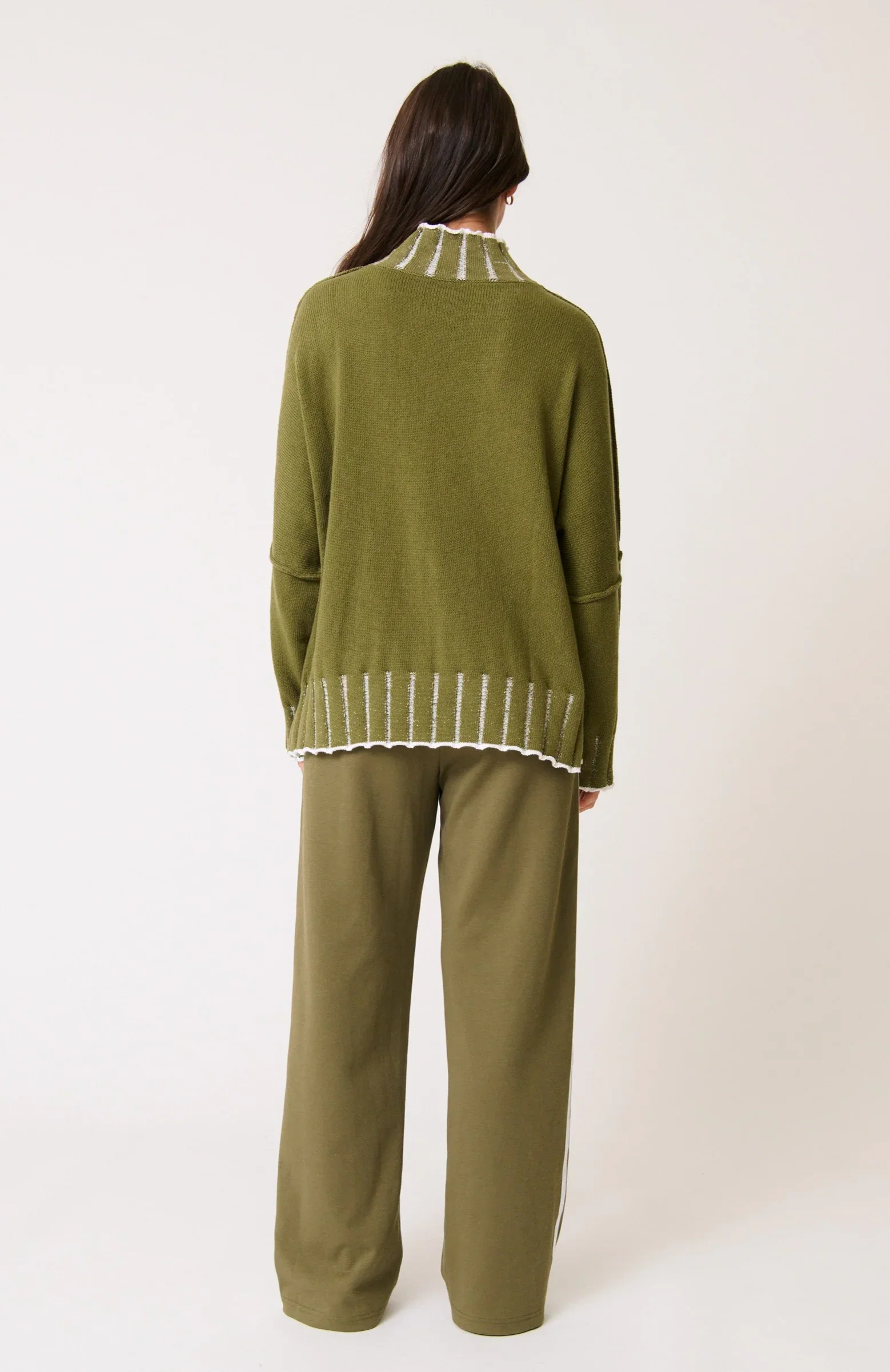 Cartel & Willow - Romy Knit Sweater - Khaki - Image 3