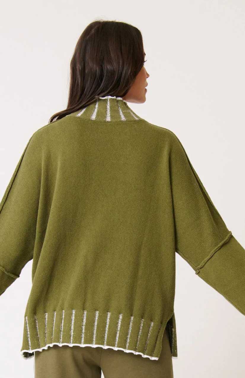 Cartel & Willow - Romy Knit Sweater - Khaki - Image 4