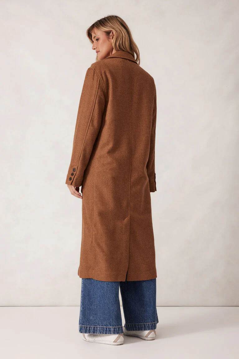 Ceres Life - Classic Longline Coat - Chestnut - Image 3