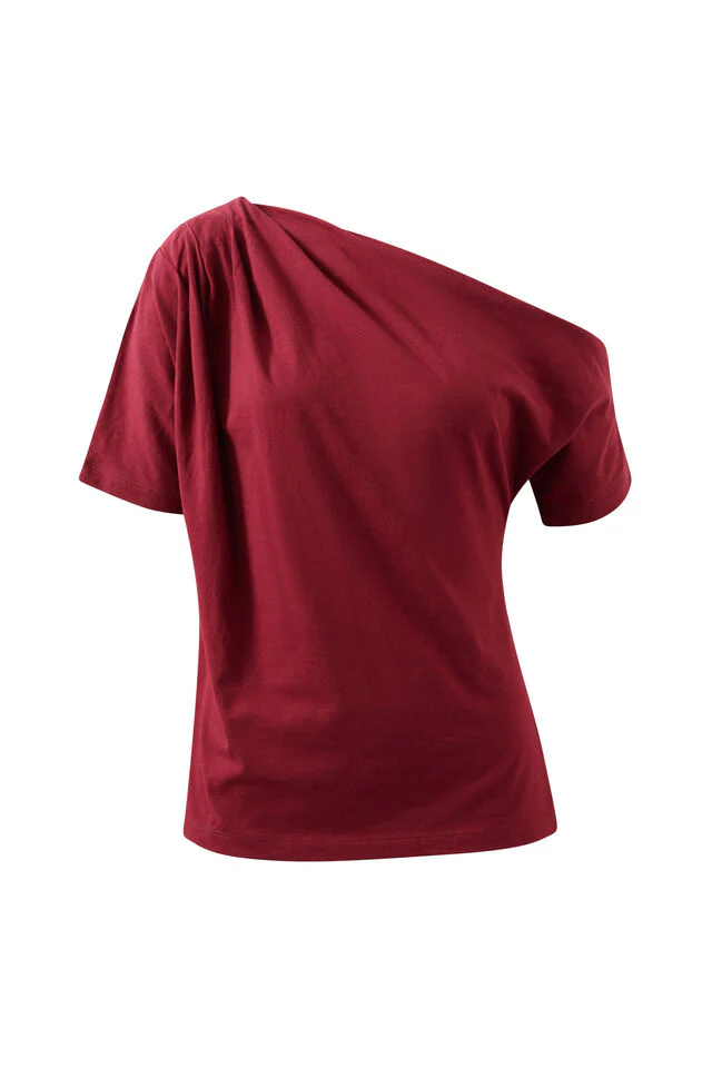 Ceres Life - Gabi Ss Top - Burgundy - Image 4