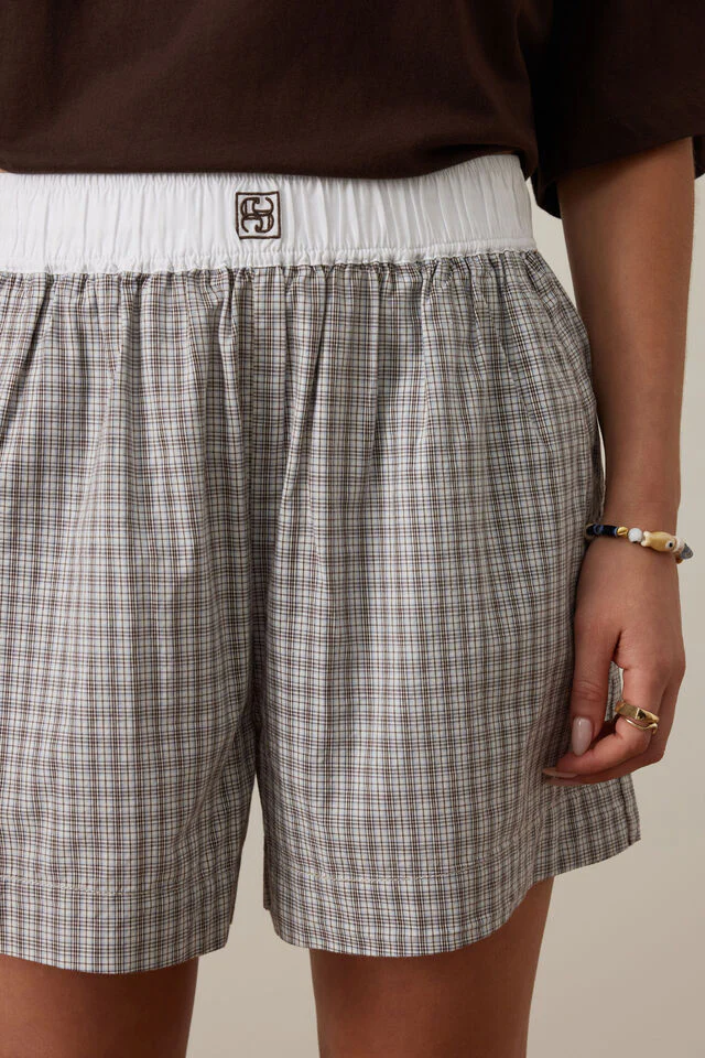 Ceres Life - Mila Short - Wine Choc Blue Check - Image 4