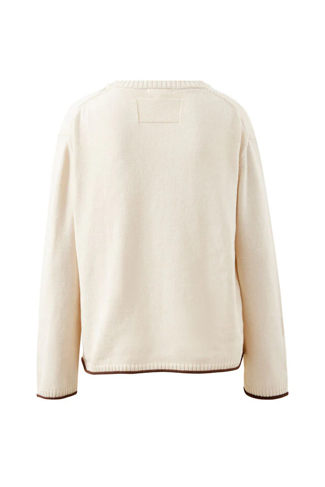 Ceres Life - Mira Knitted Crew - Ecru Chocolate Sardine - Image 6