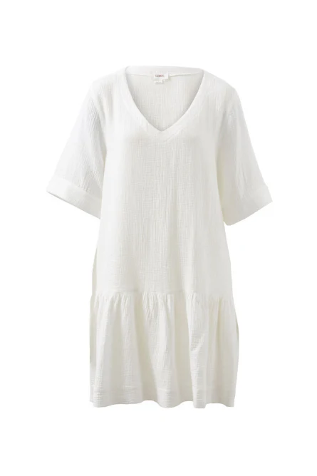 Ceres Life - Short Sleeve Tunic Mini Dress - White - Image 5