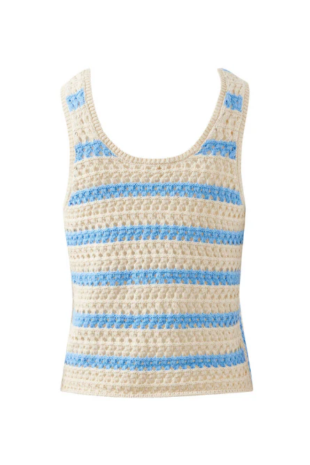 Ceres Life - Talulah Knit Tank - Powder Blue Stripe - Image 4