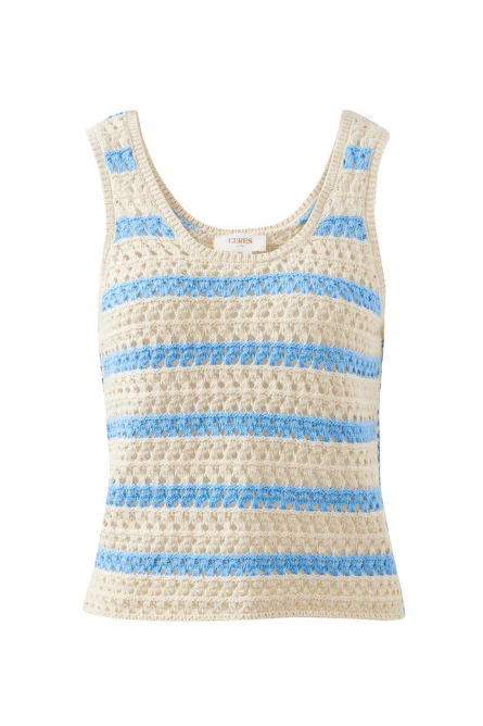 Ceres Life - Talulah Knit Tank - Powder Blue Stripe - Image 5