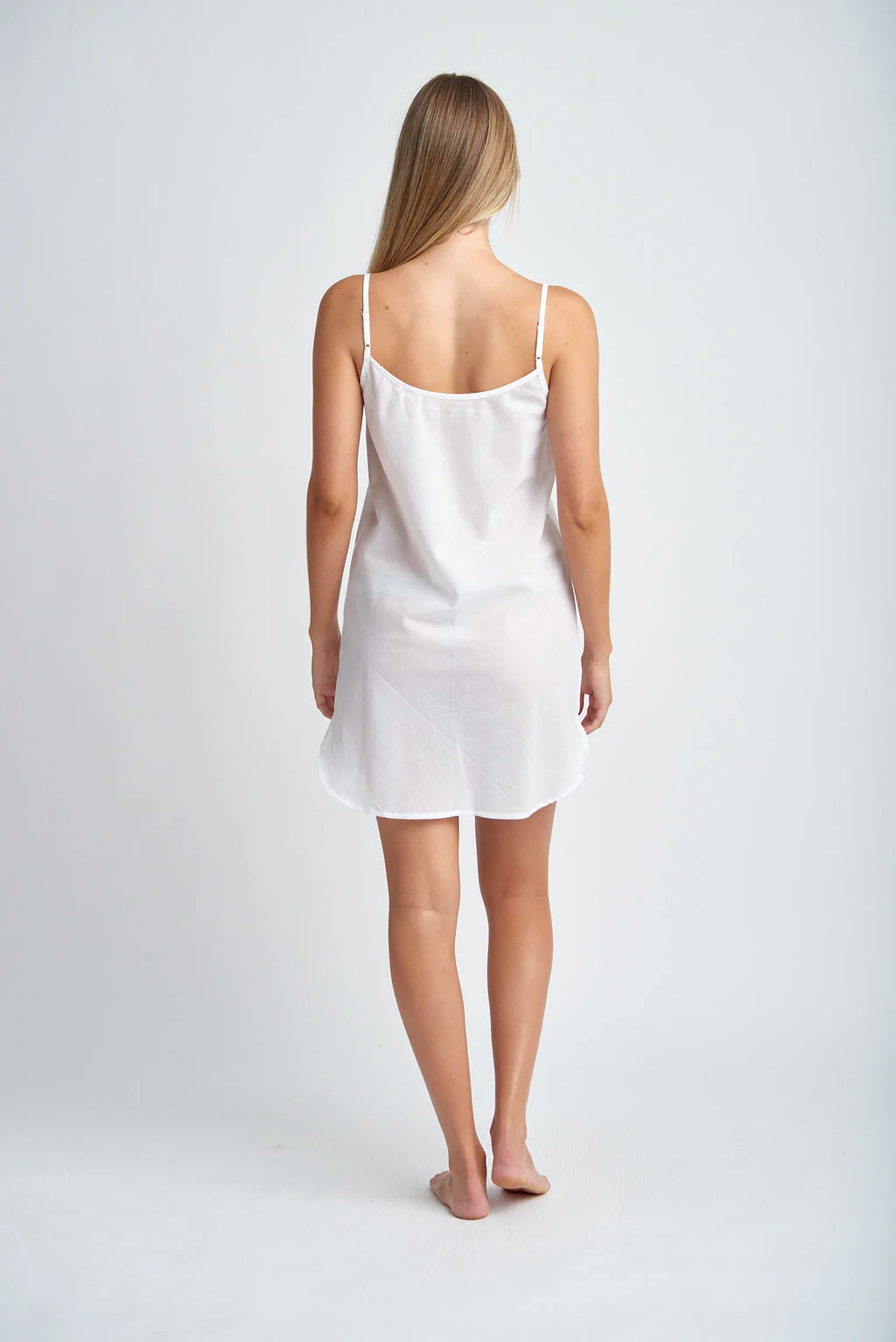 Cloth + Paper + Scissors - Cotton Slip with Shaped Hem - White - Image 3