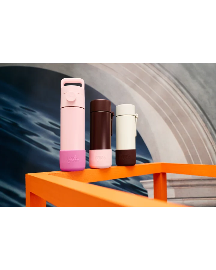 Frank Green - 20oz Stainless Steel Ceramic Reusable Bottle Chocolate with Flip Straw Lid - Image 3