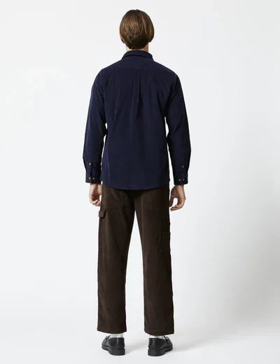 Mr Simple - Sawyer Cord LS Shirt - Navy - Image 3