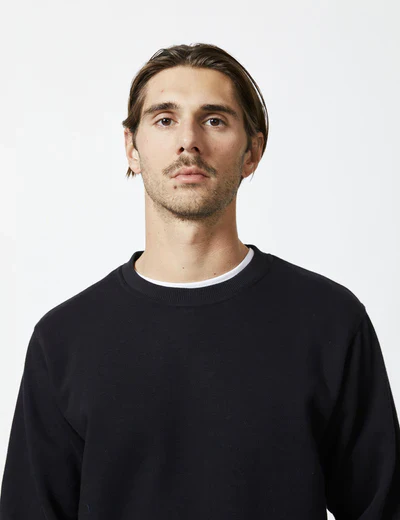 Mr Simple - Simple Fleece Crew - Black - Image 3