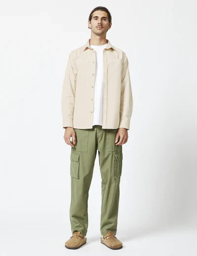 Mr Simple - York Long Sleeve Shirt - Natural - Image 3