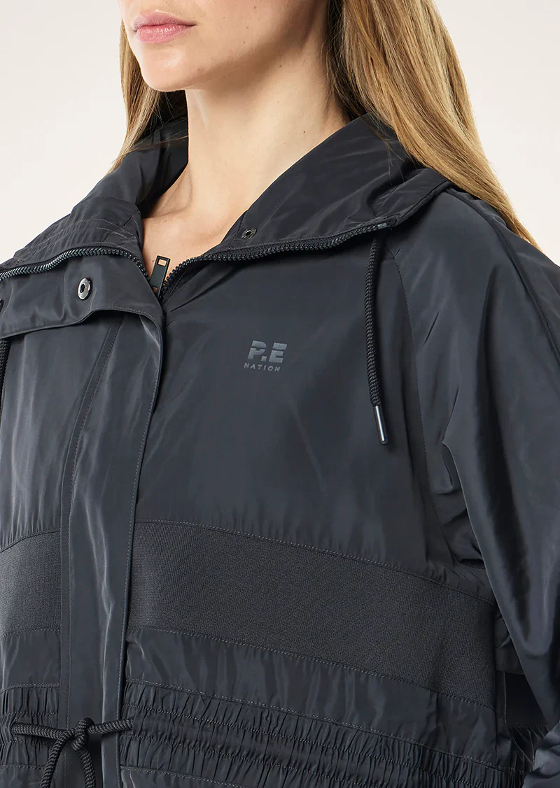 P.E Nation - MID-LENGTH MAN DOWN JACKET IN MARINE BLUE - Image 4